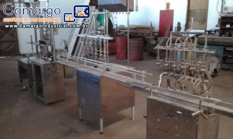 Envasadora linear com 6 bicos em inox